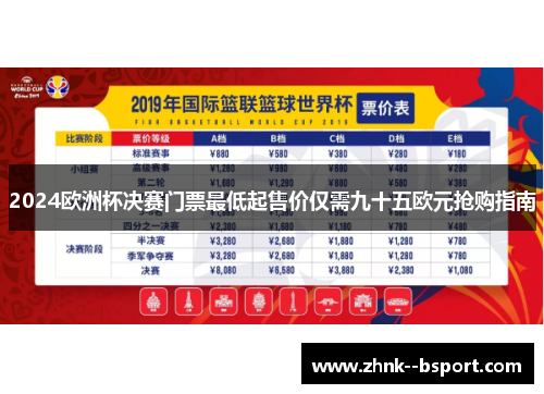 2024欧洲杯决赛门票最低起售价仅需九十五欧元抢购指南 2024欧洲杯决赛门票最低起售价仅需九十五欧元抢购指南